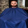 Barber Strong Barber Shears and the Barber Cape Haircut Cover - Blue/White Stripe, Barber Apron Regular in Black, Barber Mat - Black, Bundle for Beginners up to Professional Barbers view 3