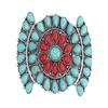 Skelapparel Southwest Bohemian Blue Red howlite squash Blossom hair barrette view 1