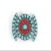 Skelapparel Southwest Bohemian Blue Red howlite squash Blossom hair barrette view 2