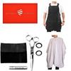 Barber Strong Barber Shears and the Barber Cape Haircut Cover - White 24K Gold, Barber Apron Regular in Black, Barber Mat - Red, Barber Strong Bundle for Beginners up to Professional Barbers view 1