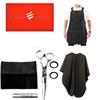 Barber Strong Barber Shears and the Barber Cape Haircut Cover - Gold Pinstripe, Barber Apron Regular in Black, Barber Mat - Red, Barber Strong Bundle for Beginners up to Professional Barbers view 1