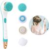 Sxdthy Shower Brush for Body,Electric Shower Brush Rechargeable Rotating Long Handle Back Scrubber Suitable for Wet or Dry Brushing (Color : Pink) view 3