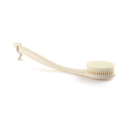 Sxdthy Bath Body Brush, Back Brush Long Handle Dry Exfoliating Brush for Wet or Dry Brushing (Color : White)