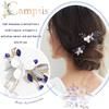Campsis 2PCS Wedding Hair Pins Gold Flower Crystal Bride Headpieces Rhinestone Bridal Floral Beaded Hair Accessories for Women and Girls view 3