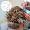 2pcs U Shaped Hair Fork Side Hairpin 4 Prong Hair Updo Bun Hairpin Sticks Alloy Hair Clips Grips Hair Styling Accessories for Women Girls view 4