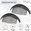 Parcelona French Alice Large 51/2" Celluloid Acetate Side Hair Comb Set of 2 Flexible Interlocking No Slip 12 Teeth Ponytail Durable Women Hair Accessories Side Hair Clip for Girls, Made in France(Glossy Black) view 2