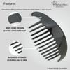 Parcelona French Alice Large 51/2" Celluloid Acetate Side Hair Comb Set of 2 Flexible Interlocking No Slip 12 Teeth Ponytail Durable Women Hair Accessories Side Hair Clip for Girls, Made in France(Glossy Black) view 3