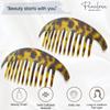 Parcelona French Alice Large 51/2" Celluloid Acetate Side Hair Comb Set of 2 Flexible Interlocking No Slip 12 Teeth Ponytail Durable Women Hair Accessories Side Hair Clip for Girls, Made in France(Savana) view 2