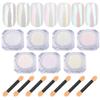 7 Colors Chrome Nail Powder, Iridescent Aurora Metallic Mirror Effect Dip Nail Powder Kit, White Pearl Shell Glitter Nail Art Manicure for Nails,Gel Polish Holographic Mermaid Pigment,Gifts for Women view 1