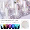 7 Colors Chrome Nail Powder, Iridescent Aurora Metallic Mirror Effect Dip Nail Powder Kit, White Pearl Shell Glitter Nail Art Manicure for Nails,Gel Polish Holographic Mermaid Pigment,Gifts for Women view 3