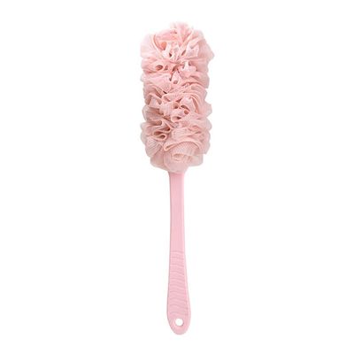 Sxdthy Shower Brush,Long Handle Soft Mesh Back Body Bath Scrubber Brush Sponge for Wet or Dry Brushing (Color : Pink)