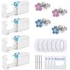 4 Pack Self Ear Piercing Gun Kit Disposable Ear Piercinging Tool Set Safety Painless with Crystal Stainless Steel Earring Studs Silver Sticks for Salon Home view 1