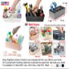New Plastic Portable Makeup Organizer Caddy Tote Divided Basket Bin with Handle, for Bathroom Storage - Holds Blush Makeup Brushes, Eyeshadow Palette, Lipstick - Extra Large Made In USA (Black) view 4