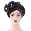 African Turbans Women Auto Gele Stacked Stick Diamond Flower Fashion Newest Women Cap Head Tie African Head Wrap Hijab Hats view 2