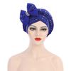 African Turbans Women Auto Gele Stacked Stick Diamond Flower Fashion Newest Women Cap Head Tie African Head Wrap Hijab Hats view 1