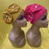 Fashionable Flower Turban Hats Women Cap Beaded for Scarfs Head Wrap Headband Girl Hair Accessories Lady Hats 12pcs/Pack view 3