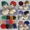 African Turbans Auto Women Hat with Bling Rhinestones Head Wraps Hijab Caps Headtie Already Made Muslim Scarf 12pcs/Pack view 2