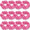 IVARYSS Pink Scrunchies, Premium Velvet Soft Hair Scrunchy Bulk, Solid Colors Thick Elastic Bands, Hair Accessories for Women and Girls, 12 Pack view 1