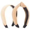 minkissy 2pcs Woven Knotted Hairband for Women Raffia Decorative Headband for Parties and Festivals Comfortable and Stylish Hair Accessories Lightweight and Skin-friendly Design view 1