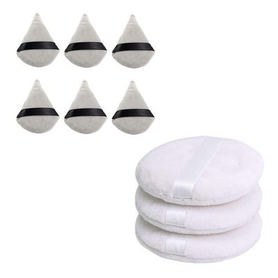 4 Inch Large Round Powder Puff and Triangle Powder Puff for Girl Women Body Face Loose Powder