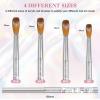 SAVILAND Kolinsky Acrylic Nail Brush Set: Size 6,10,12,14 Professional Nail Brushes with Silver Handle for Acrylic Powder Application Extensions & 3D Carving Home Salon Manicure DIY Nail Art Tools view 4