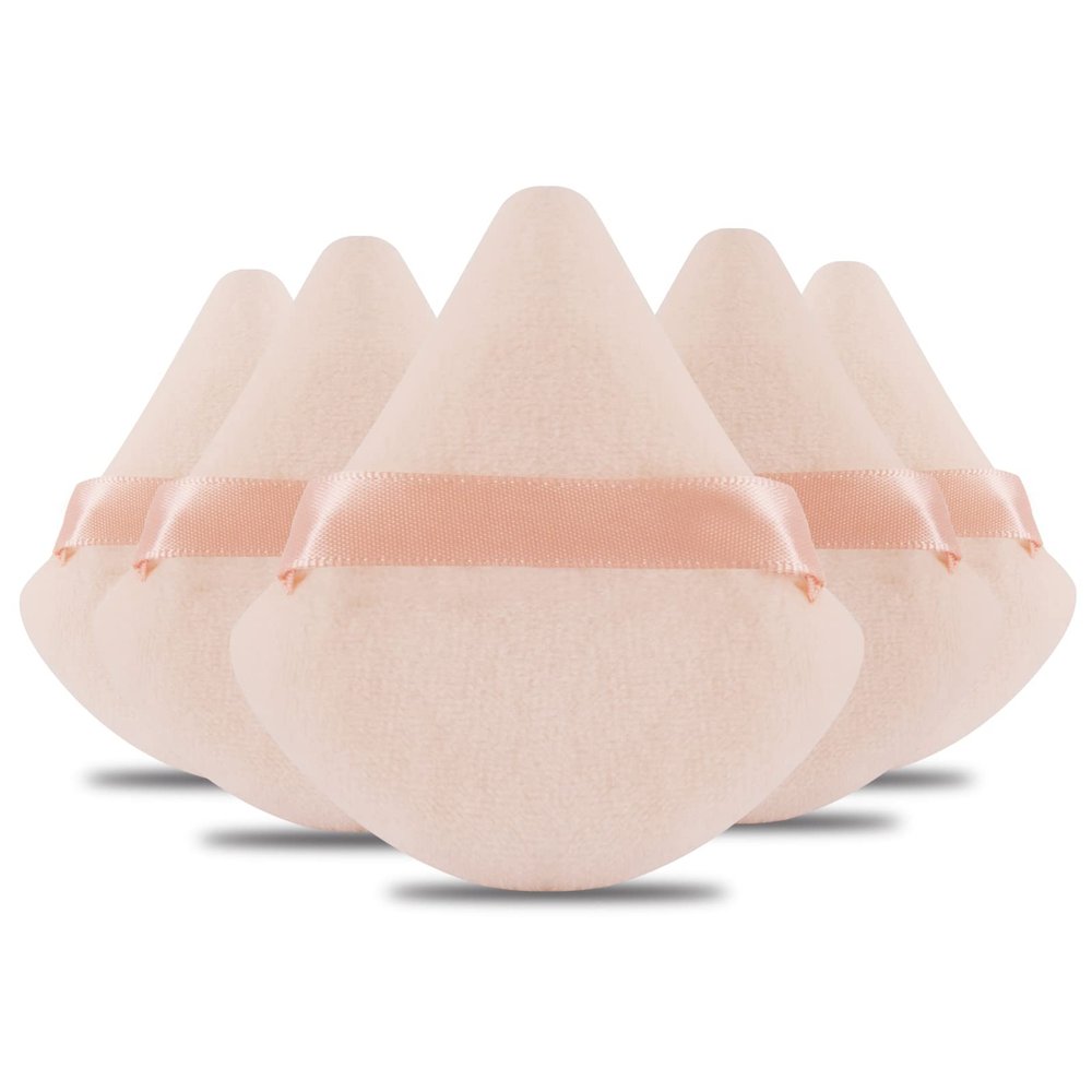 Powder Puff Daubigny 6 PCS Powder Puff Makeup Puff Face Soft Triangle Powder Puffs for Loose Powder Mineral Powder Body Powder Velour Cosmetic FaclaI Sponges for Applying Makeup Tools(Nude)