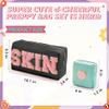 BAGMIND Preppy Patch Skin Makeup Bag for Travel, 2 PCS Chenille Letter Cosmetic Sunscreen Bag, PU Waterproof Beach Bag Pouch Organizer,Gift for Women Girls view 2