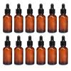 12 PCS 20ml Amber Glass Bottles with Eyed Dropper Black Caps Cream Lotion Essential Oil Dispenser Container Storage for Travel Business Trip Camping view 1