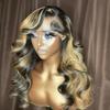 100% Human Hair Wigs 13X6 Lace Front HD Transparent Lace Body Wave Style Highlight Brown with Blonde Color #4/27 High Density for Black Women Bleached Knots and Pre Plucked Hairline by YOKADA HAIR (18Inch, 13X6 Lace Front Wig /Highlight Honey Blonde) view 4