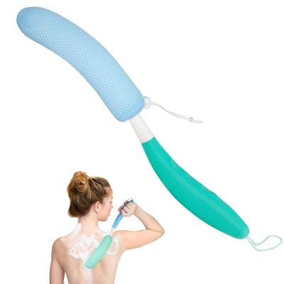 Leetye Mei Long Handled Shower Brush, Non-Slip Long Handle Bath Brush, Back Body Brush Gentle Exfoliating and Lather Well Deep Cleansing Long-Lasting for Body
