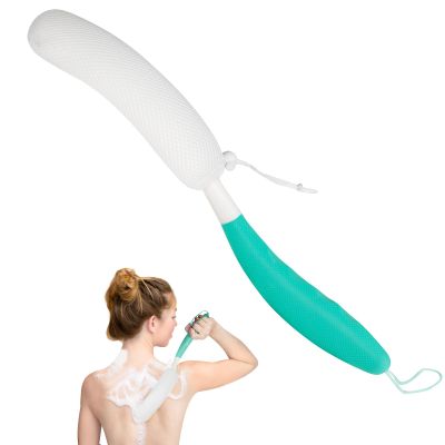 Leetye Mei Long Handled Shower Brush, Non-Slip Long Handle Bath Brush, Back Body Brush Gentle Exfoliating and Lather Well Deep Cleansing Long-Lasting for Body