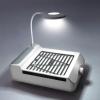 Nail Dust Collector Low Noise, AONOLOVO Powerful Nail Vacuum Dust Collector Suction Fan with Lamp for Nail Tech Acrylic Nails Gel Dip Powder Removal, with Nail Dust Brush, 03-White view 1