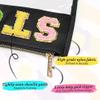 BAGMIND Preppy Patch Stuff Bag for Travel, 2 PCS Chenille Letter Clear Sunscreen Bag, PU Waterproof Beach Snack Makeup Cosmetic Bag Pouch, Gift for Women Girls view 2