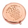 21st Birthday Gifts for Women 21 Year Old Birthday Gifts for Her Happy 21st Gift for BFF Niece Girlfriends Compact Makeup Mirror for Sister Daughter Friends Inspirational Gift view 1