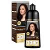 Ivnil Dark Brown Hair Dye Shampoo 3 in 1 Hair Color Shampoo for Gray Coverage Herbal Semi Permanent Champu Para Canas Con Tinte for Women and Men - Instant Result view 1
