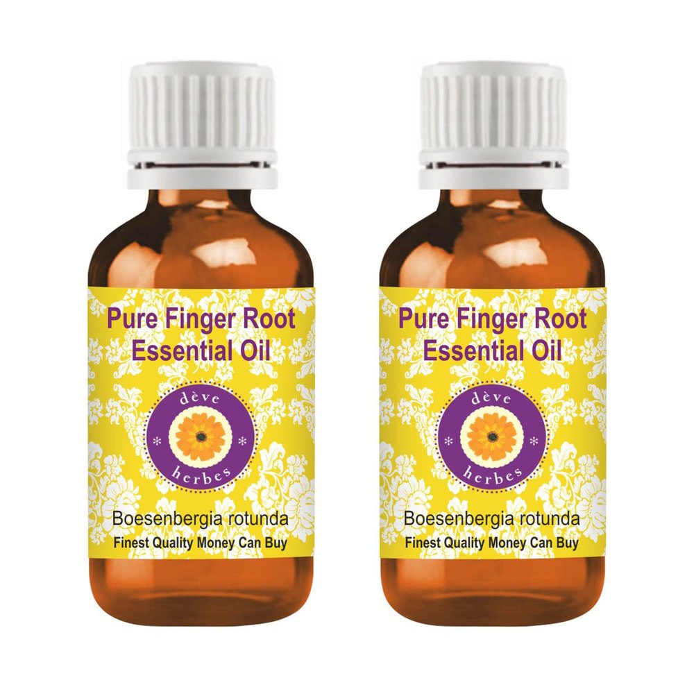 Deve Herbes Pure Finger Root Essential Oil (Boesenbergia rotunda) Steam Distilled (Pack of Two) 100ml X 2 (6.76 oz)