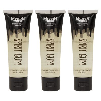 Moon Terror - Pro FX Spirit Gum - 1.69fl oz x3 - SFX Make up for Halloween, Glue Adhesive Fix, Body Glue for Prosthetics Glitter Jewels Hair Wigs Special Effects Make up