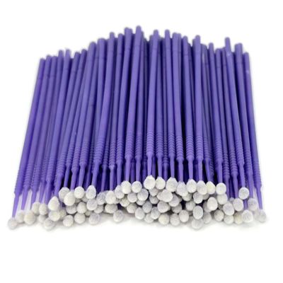 Disposable Micro Applicator Micro Brush for Makeup, Eyelash Extension, Lash and Mascara Application for Personal Care (100 Count (Pack of 1), Purple (XL))