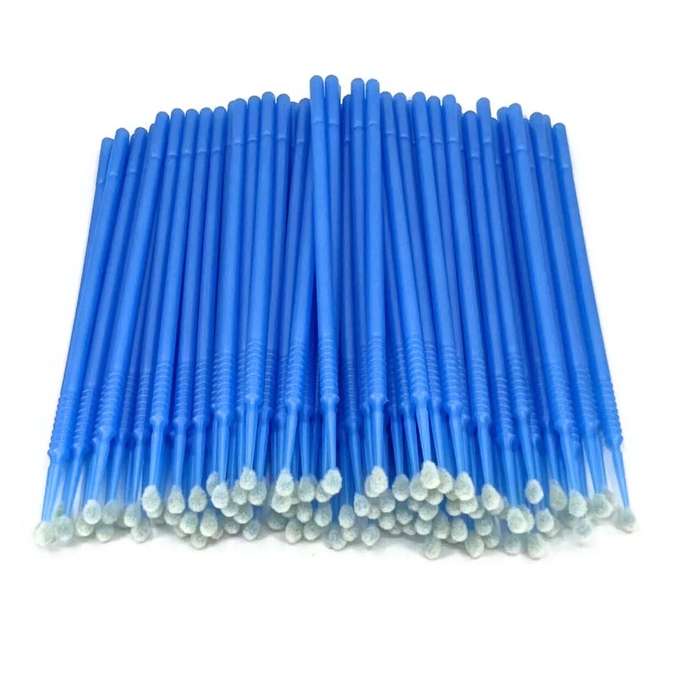 Disposable Micro Applicator Micro Brush for Makeup, Eyelash Extension, Lash and Mascara Application for Personal Care (100 Count (Pack of 1), Blue (L))