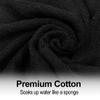 Eurow Ultra-Soft & Absorbent Cotton Salon Towels for Home, Beauty, Gym & Professional Salons, Fast-Drying for Hair, Hands & Spa Use, Durable & Machine Washable, 16" x 27", 24-Pack, Black view 2