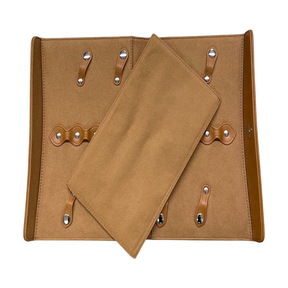 6 Pair Hold Synthetic Leather Hair Scissors Barber Shears Protective Case Magnetic Snap Closure-Case Only Scissors Not Included (Brown)