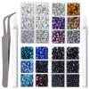 LPBeads 10000pcs Hotfix Rhinestones Flatback Glass Crystal Clear Black and 12 Mixed Color Rhinestone with Tweezers and Picking Pen for Crafts Clothes Nail Art view 1