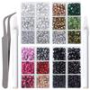 LPBeads 10000pcs Hotfix Rhinestones Flatback Glass Crystal Clear Black and 12 Mixed Color Rhinestone with Tweezers and Picking Pen for Crafts Clothes Nail Art view 1