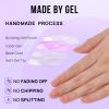 BTArtbox Press On Nails Short - Nude Square Nail Tips Glue On Nails, Reusable Stick On Nails in 16 Sizes - 32 Soft Gel Fake Nails Kit, Cinnamon view 4
