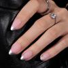 French Tip Press On Nails - BTArtbox Short Almond Fake Nails, Fit Perfectly & Natural Reusable Silver Outline Soft Gel Nails with Nail Glue and Jelly Glue in 16 Sizes, Rock Me view 1