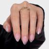 French Tip Press On Nails - BTArtbox Short Almond Fake Nails, Fit Perfectly & Natural Reusable Silver Outline Soft Gel Nails with Nail Glue and Jelly Glue in 16 Sizes, Rock Me view 2