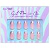 French Tip Press On Nails - BTArtbox Short Almond Fake Nails, Fit Perfectly & Natural Reusable Silver Outline Soft Gel Nails with Nail Glue and Jelly Glue in 16 Sizes, Rock Me view 3