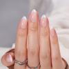 BTArtbox French Tip Press On Nails - White Press On Nails Almond, Short Fake Nails with Nail Glue, Fit Perfectly & Natural Reusable Stick on Nails in 16 Sizes, Mermaid view 1