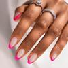 French Tip Press On Nails Almond - BTArtbox Hot Pink Short Stick On Nails for Women, Glue On Nails with Nail Glue in 16 Sizes - 32 Soft Gel Fake Nails Kit, Berry French view 1