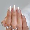 BTArtbox Press On Nails Almond - Medium Soft Gel Chrome Nails, Glue On Nails with Nail Glue, Reusable Stick On Nails in 15 Sizes - 30 Soft Gel Fake Nails Kit, Nuts Glazed view 1